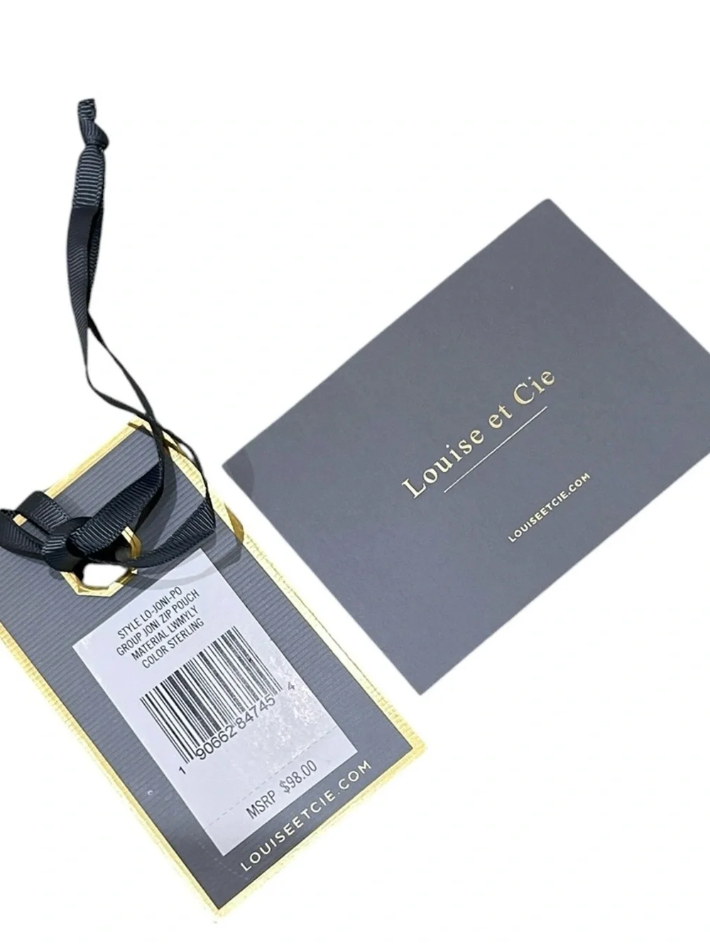 NWT Louise et Cie Silver Metallic mesh pebble leather Tassel Clutch in dustbag